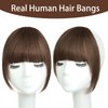 Ishua Clip in Bangs, Real Human Hair Bangs Hairpieces Wig, Bangs Hair Clips for Women (Medium Brown)