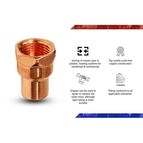 Supply Giant DDGA0100 Female Adapter Fitting with C X F Connections, 1, Copper