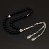 ALBATROSART -Gentle Men Collection- Prayer Beads-Worry Beads-Tesbih-Tasbih-Tasbeeh-Misbaha-Masbaha-Subha-Sebha-Rosary (Synthetic Black Onyx Stone -8 mm 33 beads-)