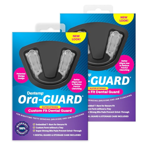 Dentemp Ora-GUARD Custom Fit Dental Guard - Bruxism Night Guard for Teeth Grinding (Two Pack) - Mouth Guard for Clenching Teeth at Night - Mouth Guard for Sleeping - Relieve Soreness in Jaw Muscles…