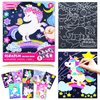 BAOXUE Scratch Art for Kids, Unicorns Black Rainbow Scratch Art Paper Set-Arts and Crafts & Supplies, DIY Activity & Party Games, Unicorn Art Gifts for Toddlers, Girls & Boys