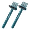 2Pcs 2-in-1 Hair Brush Cleaner & Remover Tool Brush Cleaning Tool Comb Cleaner Effective Hairbrush Cleaner Hair Brush Remover Rake for Man Woman Home Travel Salon Removing Hair Dust
