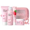 Sakura Facial Skincare Set - Skin Care Set for Women - Beauty & Personal Care - Facial Skin Care Products with Cleanser,Toner,Lip Mask,Essence Cream - Hydrate,Soften,Smooth,Nourish,Moisturize