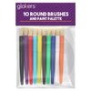 glokers 10-Piece Kids Paint Brushes Set with Paint Palette - Set of 10 Round Hog Bristle Paintbrushes, Easy to Clean - Art Supplies Perfect for Home, School, and Daycare