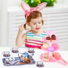 Kids Tea Party Play Toy Set, FUQUN 42Pcs Boy Tea Time Toy Including Dessert Cookies Doughnut Teapot Tray Cake Kids Kitchen Pretend Play for Girls Boys Age 3-6 Little Girl Tea Set