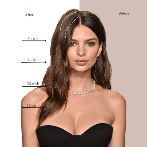 2 PCS Thick Hairpieces Clip in Hair Extensions Synthetic Invisible Seamless Hair Pads Adding Extra Hair Volume for Thinning Hair Women Brown Black