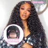 Deep Wave U Part Human Hair Wig Curly U Part Wigs Glueless Human Hair wigs for Black Women None Lace Front Wigs Full Head Clip In Half Wig UPart Hair Extension Natural Color 180% Density 18 Inch
