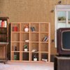Motionchic 20 Pcs Dollhouse Decoration Accessories Include 16 Pcs 1: 12 Dollhouse Miniature Book 1 Pcs Dollhouse Display Shelf 16 Grid Shelves Wooden Bookshelf 2 Pcs Doll House Mini Plant and Vase