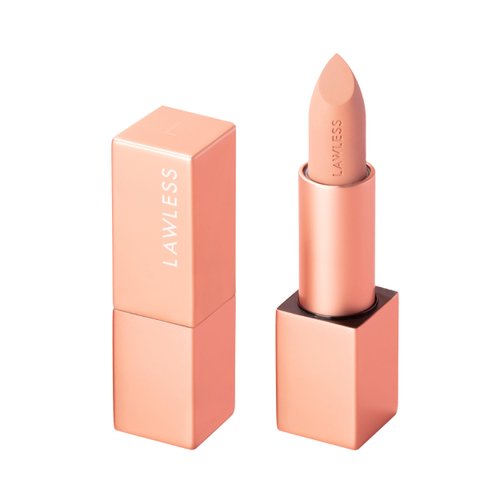 Lawless Forget the Filler Lip-Plumping Line-Smoothing Satin Cream Lipstick, Platinum, Pink, 0.1 Ounce