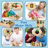 LearnToy Montessori Toys Busy Board for 1+ Years Old - Baby Wooden Sensory Toy with LED Lights Switches & Trumpet - Travel Toy