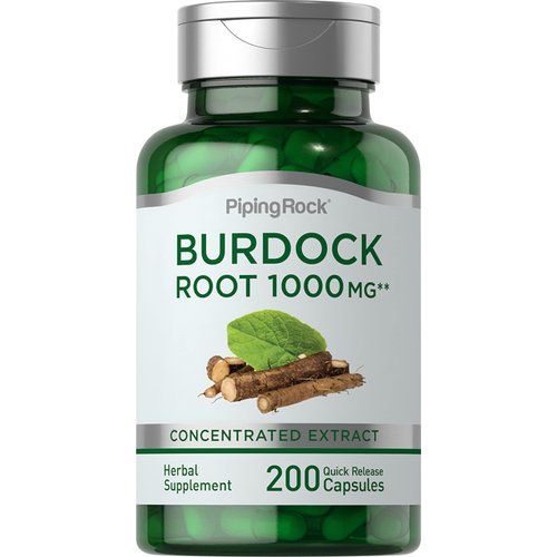 Piping Rock Burdock Root Capsules 1000mg | 200 Count | Herbal Supplement | Concentrated Extract | Gluten Free, Non-GMO