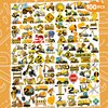 100 PCS Construction 2nd Temporary Tattoos Birthday Party Decorations Favors Supplies Trucks Tractor Two Years Old Vehical Excavator Bulldozer Stickers Gifts For Boys Classroom School Prizes Reward