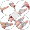 HEALLILY 4pcs Nail Art Palette Stainless Steel Makeup Mixing Palette Ring Mini Manicure Palette Wearable Metal Nail Art Polish Holder Paint Palette Finger Rings Nail Art Tools