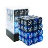 36pcs 12mm Positive and Negative Dice Counters Marble Blue+Gemini Blue&Black Set, Small Token Dice Loyalty Dice Compatible with MTG, CCG, Card Games