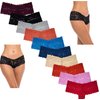 Sexy Basics Women's 10 Pack Lace Hipster Panties | Ultra Soft & Stretchy Hallowed Out Lace Seamless Panties (10 Pack - Assorted Grab Bag Solid Colors, Medium)