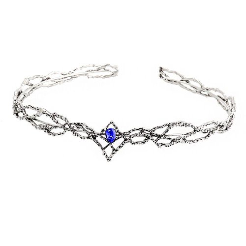 Crown Crystals Tiaras Hair Band Bridal Crowns King Headband For Birthday Party Wedding Prom Pageant Cosplay (Silver Blue)