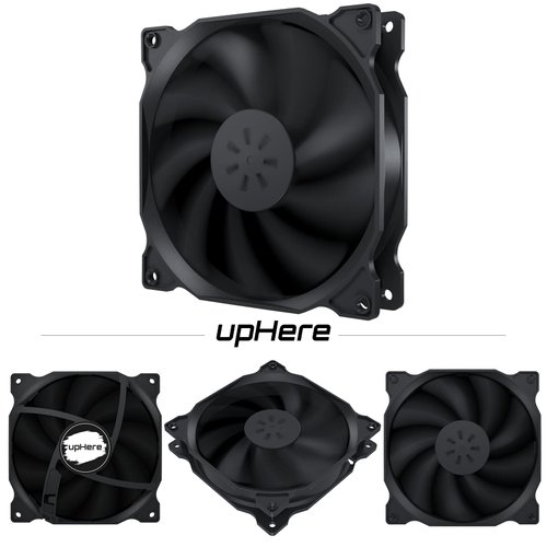 uphere 3-Pack Long Life Computer Case Fan 120mm Cooling Case Fan for Computer Cases Cooling,12BK3-3