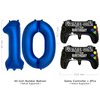 Navy Blue Video Game Party Supplies Boys 10th Birthday Party Decorations- 2 Packs Game On Balloons with Dark Blue Number 10 Balloon