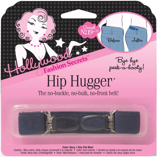 Hollywood Fashion Secrets Hip Hugger, Navy, Elastic Belt Alternative, One Size