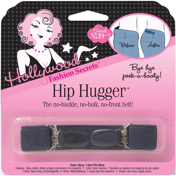 Hollywood Fashion Secrets Hip Hugger, Navy, Elastic Belt Alternative, One Size