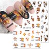 Dornail 4 Sheets 3D Fall Nail Stickers,Autumn Leaf Flower Nail Art Stickers Fallen Leaves Nail Decals Geometric Line Nail Sticker for Women Nail Art Supplies Nail Designs Nail Decor Nail Accessories