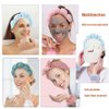 HANSAMU 5 Pcs Reusable Hot Cold Face Towel Masks for Skincare, Facial Masks Steamer Facial Kits for Women Girls Estheticians Skin Care, 1 Spa Headband,2 Wristband Set(Apricot)