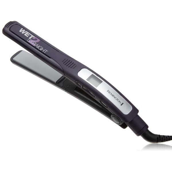 Remington S7901 Wet 2 Straight Slim Plate Wet/Dry Ceramic Hair Straightening Iron with Tourmaline, 1-inch, Purple