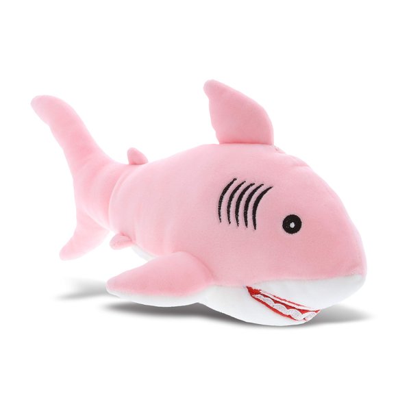 DolliBu Baby Soft Plush Pink Shark Toy - Stuffed Animal Shark Plush for Boys and Girls, Sea Animal Toys and Shark Gifts for Kids, Teens and Adults, Ocean Stuffed Animal Plush Toy Shark - 12 Inches
