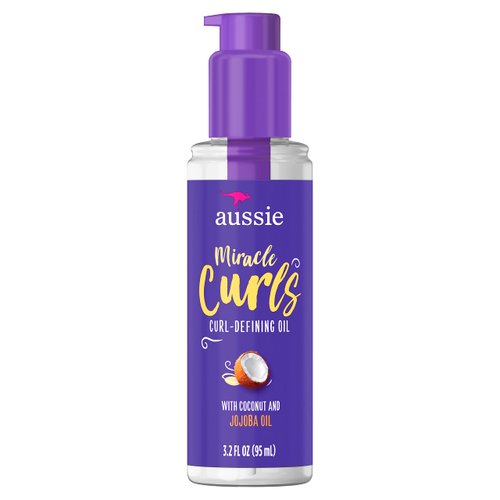 Aussie Miracle Curls Curl-Defining Oil Hair Treatment With Australian Jojoba Oil 3.2 Fl oz, 0.925 Fl oz