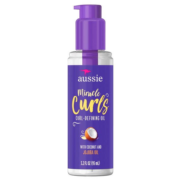 Aussie Miracle Curls Curl-Defining Oil Hair Treatment With Australian Jojoba Oil 3.2 Fl oz, 0.925 Fl oz