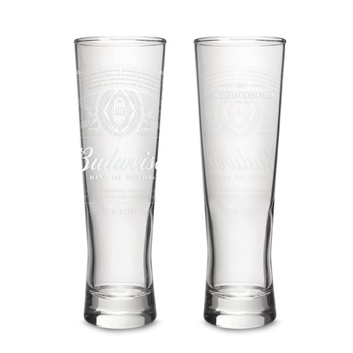 Budweiser 2-Pack Dream Beer Glass, 16oz