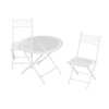 1:12 Dollhouse Garden Table Chair Set,White Miniature Patio Bistro Furniture,Dollhouse Decoration Accessory