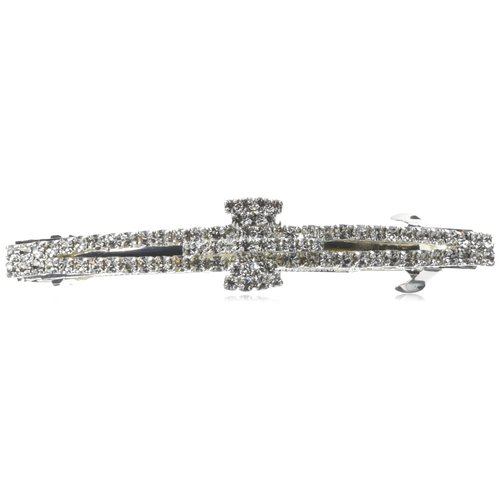Caravan Bow In Center Of Spread Wing Made Of 88 Crystal Rhinestones On A Deep Hump Barrette