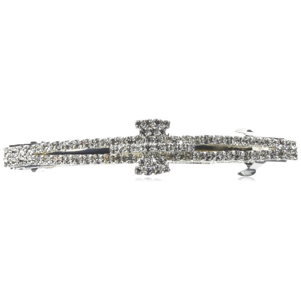 Caravan Bow In Center Of Spread Wing Made Of 88 Crystal Rhinestones On A Deep Hump Barrette