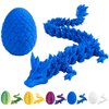 3D Printed Dragon Egg with Dragon Inside,12 Inch 4D Printed Dragon Egg Fidget Toy，Home Office Decor Executive Desk Toys for Autism/ADHD (Blue)