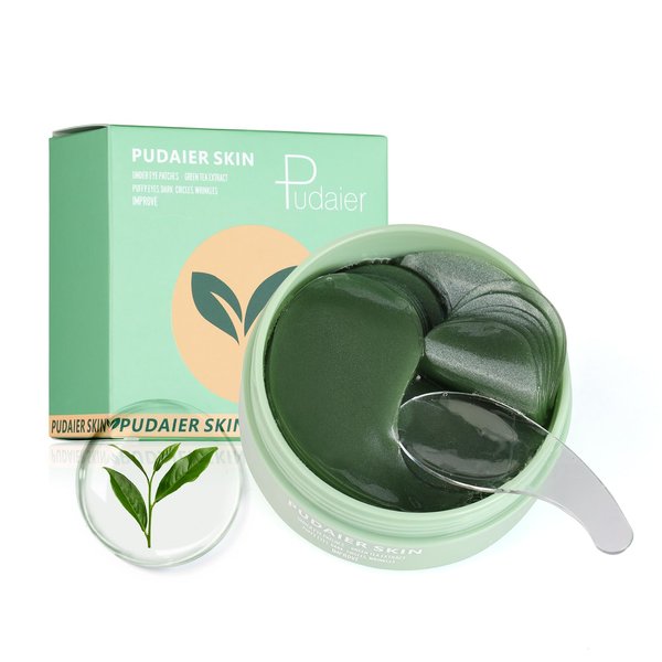 Eye Gel Patch（30 Pairs）Under Eye Patches Mask Essence Extract Under Eye Gel Pads to Reduce Puffy eyes, Dark Circles and Wrinkles (Green Tea)