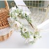 Trepveter Girl Flower Crown Floral Crown Wedding Flower Headband Floral Headpiece Halo Boho Maternity Photo Props Wedding Party Prom White