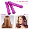 24 Pieces Hair Perm Rods Cold Wave Rods Plastic Perming Rods Curlers Hair Rollers with Steel Pintail Comb Rat Tail Comb Tools for Hairdressing Styling (0.75 Inches, Purple)
