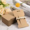 PATIKIL Hair Clip Display Cards, 100 Pack Paper Cardboard Hair Bow Holder Rectangle Hair Barrettes for Jewelry Hair Accessories Display and Organizing, Brown