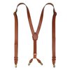 RC ROCKCOW Genuine Leather Suspenders for Men, Y Design Leather Suspenders with 4 Metal Clips, Groomsmen Gift for Wedding