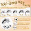 5 Pairs Self Adhesive Eyelashes 5 Styles Fluffy Self-adhesive False Eyelashes, Wispy Natural Lahes Waterproof & Sweatproof Reusable No Glue Needed,by Anforlin