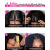 Vshow Curly V Part Wig Human Hair Upgrade U Part Wigs Human Hair Wigs for Women Glueless V Shape Wigs Afro Curly Wigs No Leave Out 180% Density Natural Color 18Inch