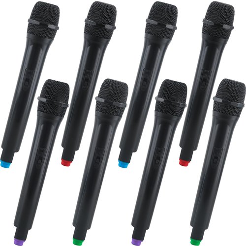 Cagemoga 8 Pack Fake Microphone Prop Plastic Stage Mic Costume Prop Pretend Microphone Toy for Cosplay Stage Play Karaoke Birthday Party