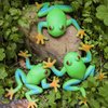 Lohoee 5 Pieces Frog Toys Realistic Frog Figure Animal Model Frog Soft Stretchy Stress Relief Hand Frog Toy for Home Party Decorations or Gift