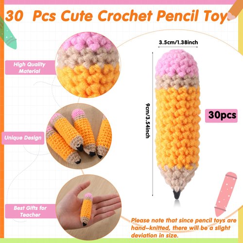 ReliThick 15 Sets Inspirational Positive Gifts for Teachers Included Cute Knitted Pencil Toy and Teachers Appreciation Cards with Gift Bags for Teacher Christmas First Day of School Thank You Gift