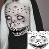 4 Sheets Scary Halloween Face Temporary Tattoos, 3D Halloween Face Tattoo Spider Temporary Face Tattoo Kit For Kids Girls Boys Adults, Dia de los muertos Day of the Dead Makeup Face Tattoos