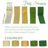 Kiwayo Sage Green & Gold Party Decorations Paper Streamers (5 Rolls) for Camp Bachelorette, Baby Shower, Wedding, Bridal Shower, Engagement Woodland Party Supplies Décor- Crepe Paper Craft