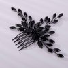Kercisbeauty Black Rhinestones Beads Hair Comb Side Hair Pieces for Wedding Brides Bridesmaid Women Handmade Jewelry