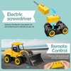 TOYTWIST Take Apart Toy Wheel Loader with Electric Screwdriver, Hands-on Skill Remote Control Toy Car Construction Set Indoor/Outdoor Play STEM Learning Game, Present for Boys and Girls