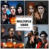 CAHIUYOA 2PCS Black White Face Body Paint Clown Makeup Kit,Halloween White Face Paint SFX Makeup Kit,Professional Face Painting Kit for Adults and Kids